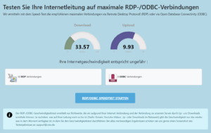 Was sind die maximalen RDP- und ODBC-Verbindungen meiner Internetleitung?